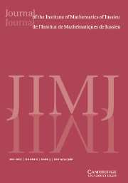 Journal of the Institute of Mathematics of Jussieu Volume 6 - Issue 3 -