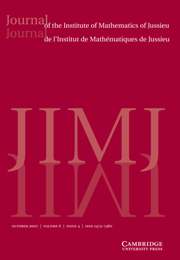Journal of the Institute of Mathematics of Jussieu Volume 6 - Issue 4 -