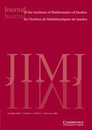 Journal of the Institute of Mathematics of Jussieu Volume 7 - Issue 1 -
