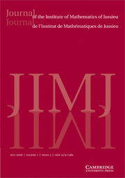 Journal of the Institute of Mathematics of Jussieu Volume 7 - Issue 3 -