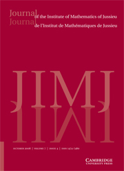 Journal of the Institute of Mathematics of Jussieu Volume 7 - Issue 4 -