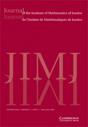 Journal of the Institute of Mathematics of Jussieu Volume 8 - Issue 1 -