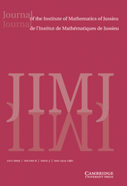 Journal of the Institute of Mathematics of Jussieu Volume 8 - Issue 3 -