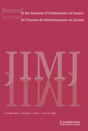 Journal of the Institute of Mathematics of Jussieu Volume 8 - Issue 4 -