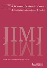 Journal of the Institute of Mathematics of Jussieu Volume 9 - Issue 1 -