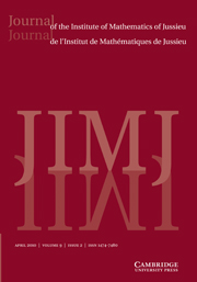 Journal of the Institute of Mathematics of Jussieu Volume 9 - Issue 2 -
