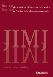 Journal of the Institute of Mathematics of Jussieu Volume 9 - Issue 4 -