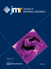 Journal of Materials Research Volume 26 - Issue 20 -