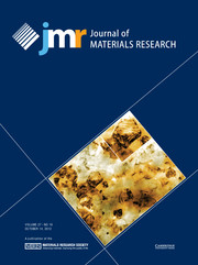 Journal of Materials Research Volume 27 - Issue 19 -