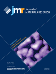 Journal of Materials Research Volume 27 - Issue 5 -  Focus Issue: Plasma and Ion-Beam Assisted Materials Processing