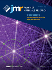 Journal of Materials Research Volume 34 - Issue 13 -  Focus Issue: Intrinsic and Extrinsic Size Effects in Materials