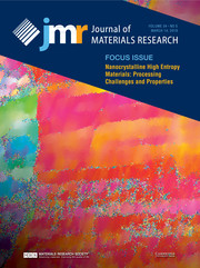Journal of Materials Research Volume 34 - Issue 5 -  Focus Issue: Nanocrystalline High Entropy Materials: Processing Challenges and Properties