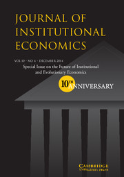 Journal of Institutional Economics Volume 10 - Issue 4 -  The Future of Institutional and Evolutionary Economics