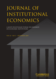 Journal of Institutional Economics Volume 13 - Issue 3 -