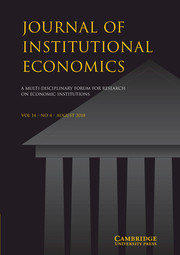 Journal of Institutional Economics Volume 14 - Issue 4 -