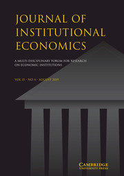 Journal of Institutional Economics Volume 15 - Issue 4 -