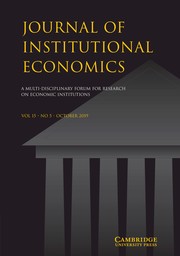 Journal of Institutional Economics Volume 15 - Issue 5 -