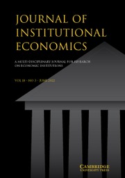 Journal of Institutional Economics, Vol. 18, Issue 3