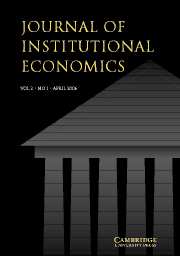 Journal of Institutional Economics Volume 2 - Issue 1 -