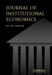 Journal of Institutional Economics Volume 2 - Issue 2 -