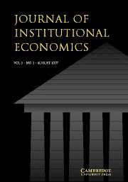 Journal of Institutional Economics Volume 3 - Issue 2 -