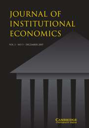 Journal of Institutional Economics Volume 3 - Issue 3 -