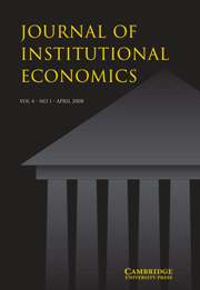 Journal of Institutional Economics Volume 4 - Issue 1 -