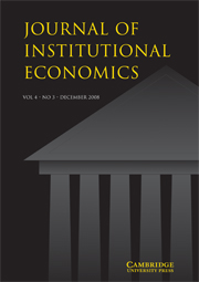 Journal of Institutional Economics Volume 4 - Issue 3 -