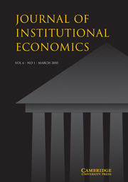 Journal of Institutional Economics Volume 6 - Issue 1 -