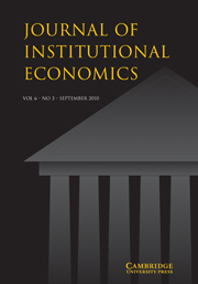 Journal of Institutional Economics Volume 6 - Issue 3 -