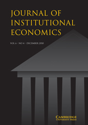 Journal of Institutional Economics Volume 6 - Issue 4 -