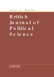British Journal of Political Science Volume 33 - Issue 1 -