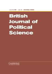 British Journal of Political Science Volume 33 - Issue 4 -
