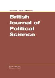 British Journal of Political Science Volume 34 - Issue 3 -