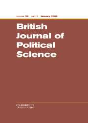 British Journal of Political Science Volume 36 - Issue 1 -