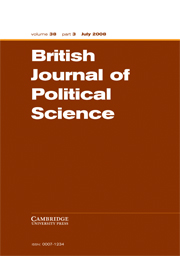 British Journal of Political Science Volume 38 - Issue 3 -