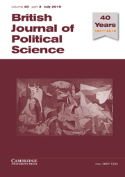 British Journal of Political Science Volume 40 - Issue 3 -