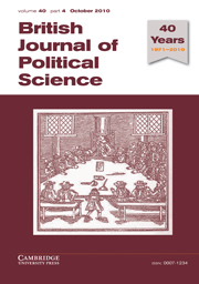 British Journal of Political Science Volume 40 - Issue 4 -