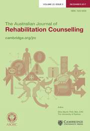 The Australian Journal of Rehabilitation Counselling Volume 23 - Issue 2 -