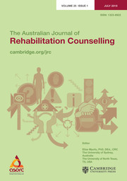 The Australian Journal of Rehabilitation Counselling Volume 25 - Issue 1 -