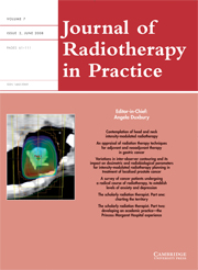 Journal of Radiotherapy in Practice Volume 7 - Issue 2 -