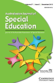 Australasian Journal of Special and Inclusive Education Volume 37 - Issue 2 -
