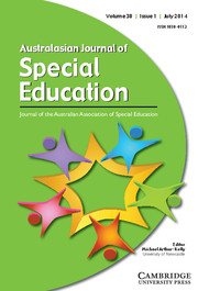 Australasian Journal of Special and Inclusive Education Volume 38 - Issue 1 -