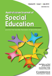 Australasian Journal of Special and Inclusive Education Volume 39 - Issue 1 -