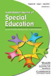 Australasian Journal of Special and Inclusive Education Volume 40 - Issue 1 -