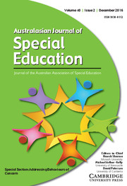 Australasian Journal of Special and Inclusive Education Volume 40 - Issue 2 -
