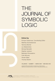 The Journal of Symbolic Logic Volume 85 - Issue 1 -