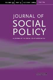 Journal of Social Policy Volume 33 - Issue 4 -