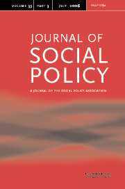 Journal of Social Policy Volume 35 - Issue 3 -