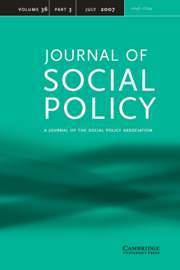 Journal of Social Policy Volume 36 - Issue 3 -